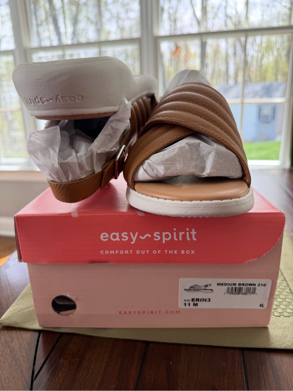 Easy Spirit Brown Quilted Slingback Slide